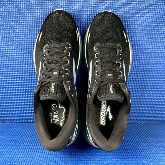 🔴 BROOKS GHOST 15 Women`s Size 9 Black Lila Athletic Running Shoes 1203801B011