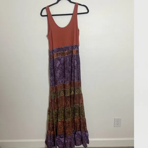 ⭐️ Colima Maxi Dress Tiered Snake Print Sleeveless Tank Chic Girly Maxi Dress