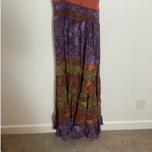 ⭐️ Colima Maxi Dress Tiered Snake Print Sleeveless Tank Chic Girly Maxi Dress