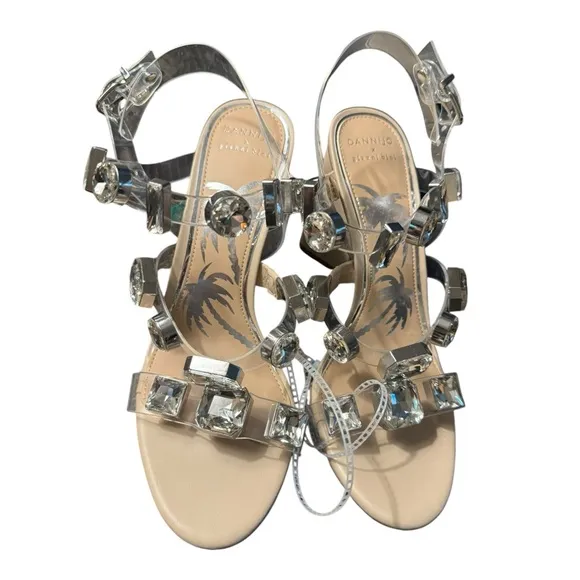 ❤️💗❤️ Gianni Bini x DANNIJO the BIANCA Jewel Embellished Dress Sandals NWT