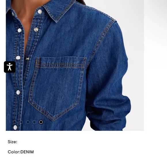 - NWOT VERONICA BEARD Keston gathered denim mini shirt dress 4