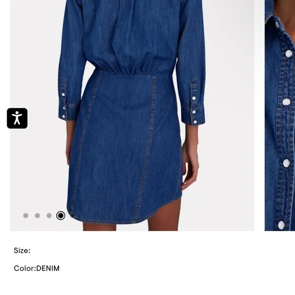 - NWOT VERONICA BEARD Keston gathered denim mini shirt dress 4