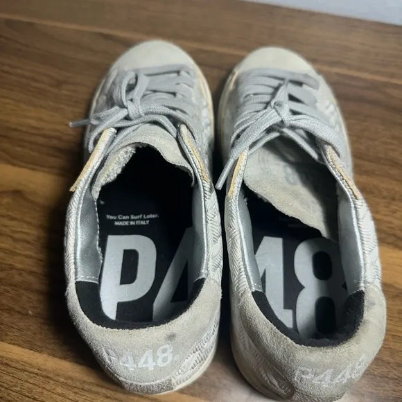 $330 P448 John White Women’s Sneakers Silver SZ Eu 36
