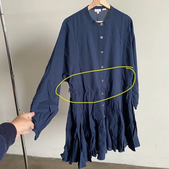 $395 New Rhode Navy Emma Cotton Dress Sz Medium