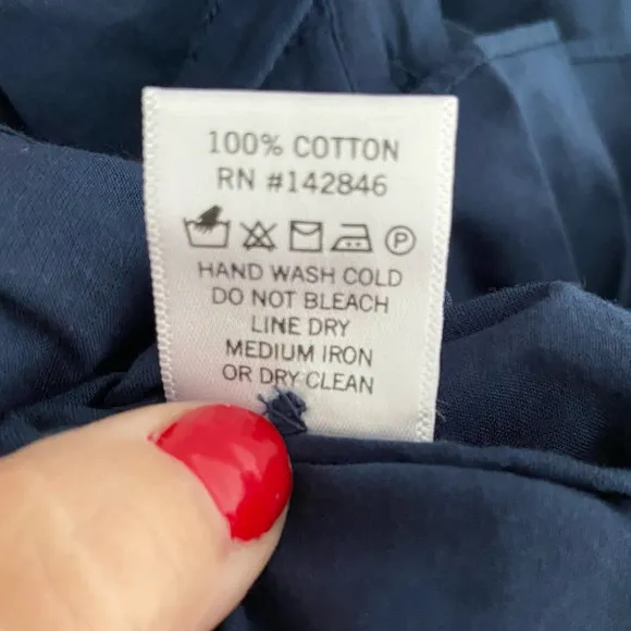 $395 New Rhode Navy Emma Cotton Dress Sz Medium