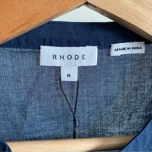 $395 New Rhode Navy Emma Cotton Dress Sz Medium