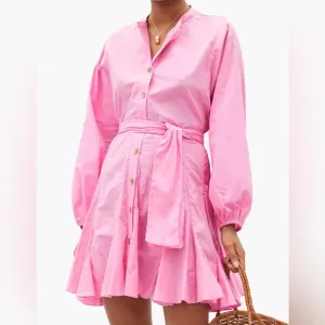 $395 New Rhode Pink Emma Cotton Dress Sz Medium