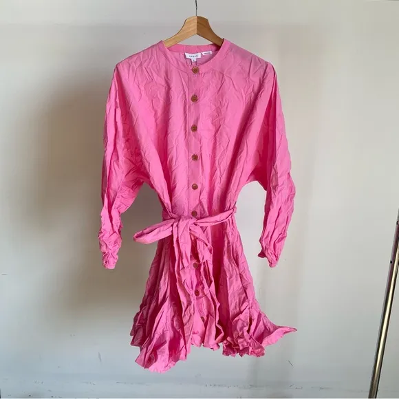 $395 New Rhode Pink Emma Cotton Dress Sz Medium