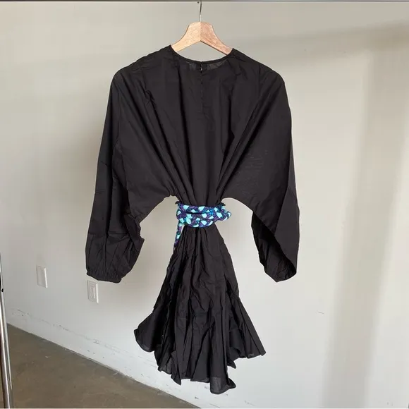 $395 NWOT Rhode Ella Dress in Black with Multi Belt Sz Small