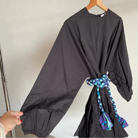 $395 NWOT Rhode Ella Dress in Black with Multi Belt Sz Small