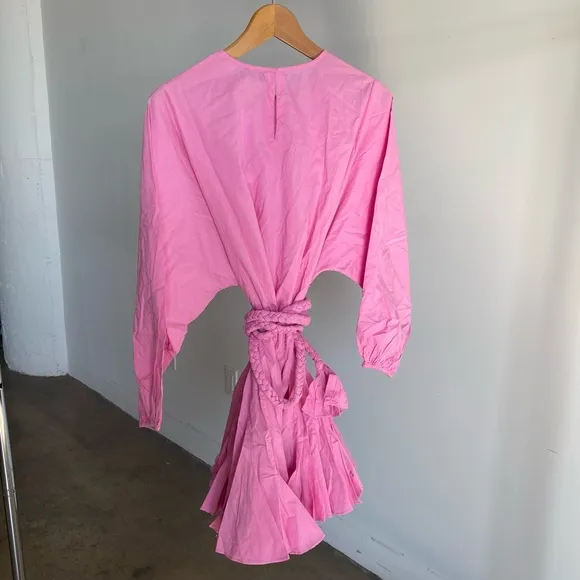 $395 NWT Rhode Ella Cotton Dress in Prism Pink #2 Sz Large