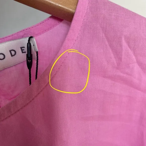 $395 NWT Rhode Ella Cotton Dress in Prism Pink #2 Sz Large