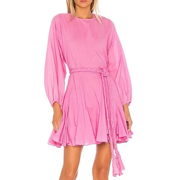 $395 NWT Rhode Ella Cotton Dress in Prism Pink #2 Sz Large
