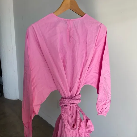 $395 NWT Rhode Ella Cotton Dress in Prism Pink #2 Sz Large