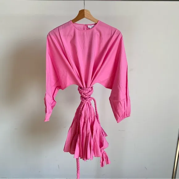 $395 NWT Rhode Ella Cotton Dress in Prism Pink Sz X-Small