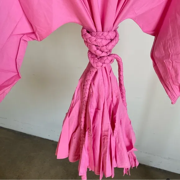 $395 NWT Rhode Ella Cotton Dress in Prism Pink Sz X-Small