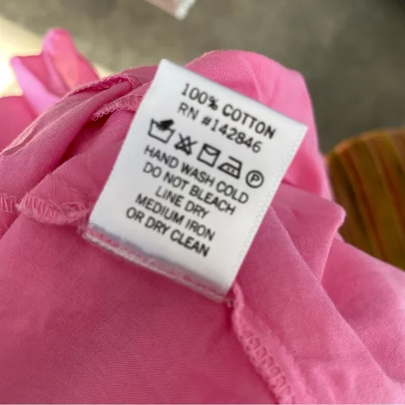 $395 NWT Rhode Ella Cotton Dress in Prism Pink Sz X-Small