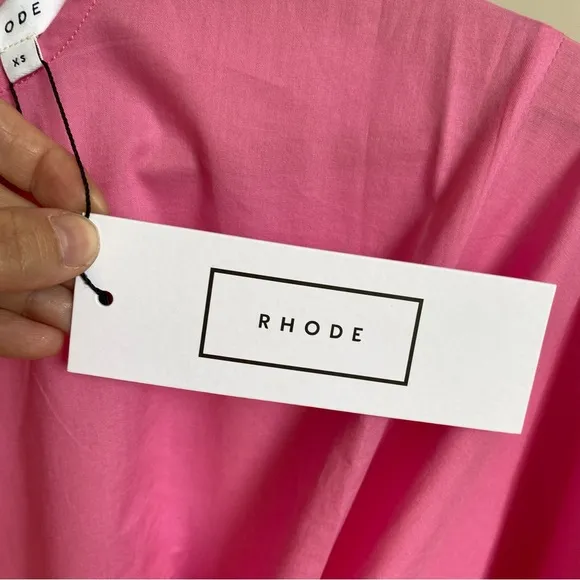 $395 NWT Rhode Ella Cotton Dress in Prism Pink Sz X-Small