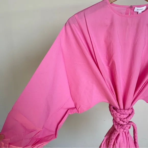 $395 NWT Rhode Ella Cotton Dress in Prism Pink Sz X-Small
