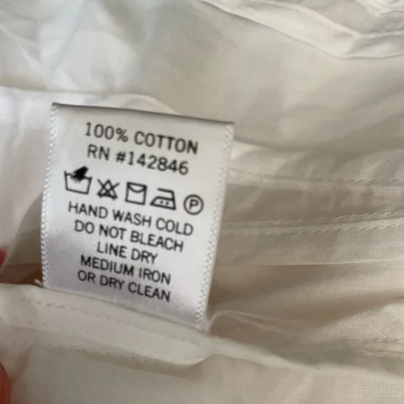 $395 NWT Rhode Ella Cotton Dress in White and Green Sz Large