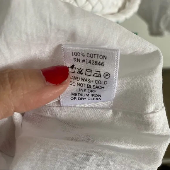 $395 NWT Rhode Ella Cotton Dress in White and Green Sz X-Small