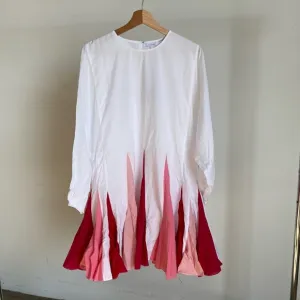 $395 NWT Rhode Ella Cotton Dress in White and Pink Sz Medium