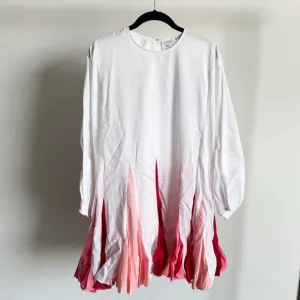$395 NWT Rhode Ella Cotton Dress in White and Pink Sz Small