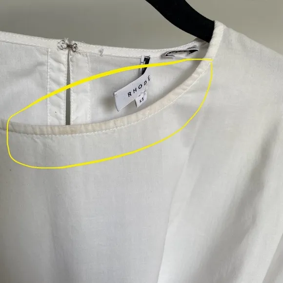 $395 NWT Rhode Ella Cotton Dress in White and Pink Sz X-Small