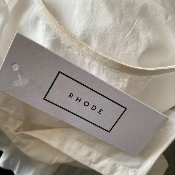 $395 NWT Rhode Ella Cotton Dress in White and Purple Sz Small