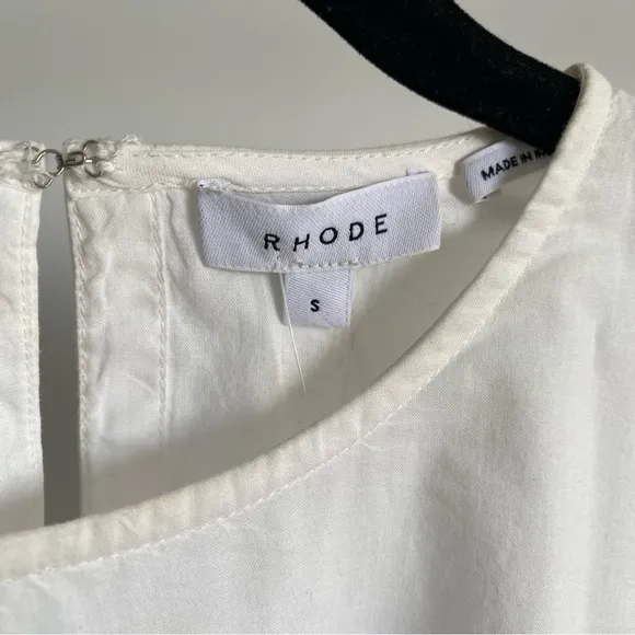 $395 NWT Rhode Ella Cotton Dress in White and Purple Sz Small