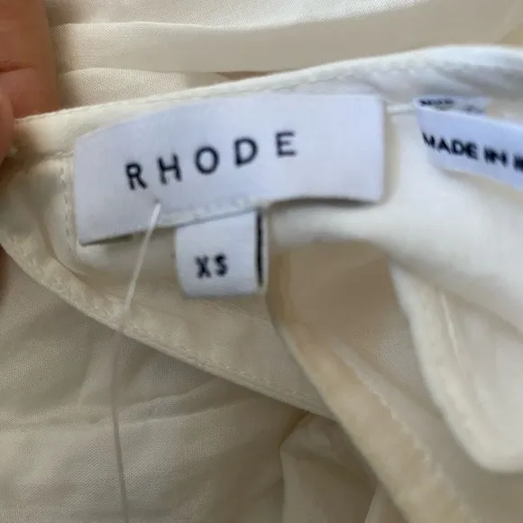$395 NWT Rhode Ella Cotton Dress in White and Purple Sz X-Small