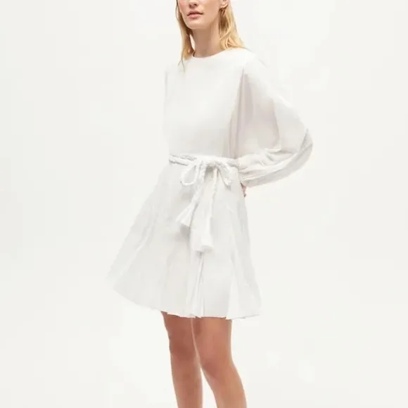 $395 NWT Rhode Ella Cotton Dress in White Sz Small