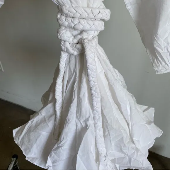 $395 NWT Rhode Ella Cotton Dress in White Sz Small