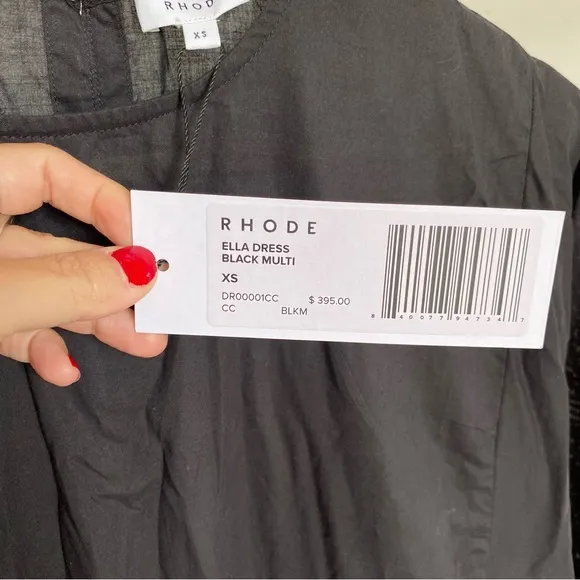 $395 NWT Rhode Ella Dress in Black Sz X-Small