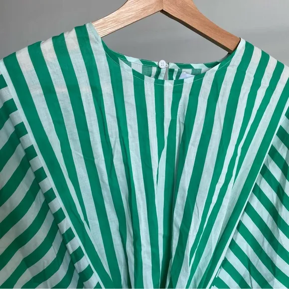 $495 NWT Rhode Green and White Ella Curacao Striped Dress Sz S