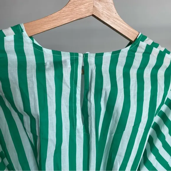 $495 NWT Rhode Green and White Ella Curacao Striped Dress Sz S
