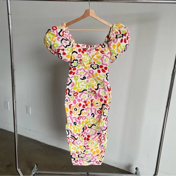 $495 NWT Rhode Tessa Cotton Poplin Dress in Painted Bloom Sz 0