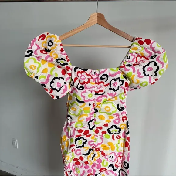 $495 NWT Rhode Tessa Cotton Poplin Dress in Painted Bloom Sz 0