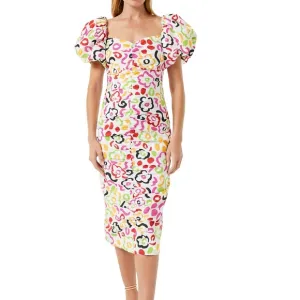$495 NWT Rhode Tessa Cotton Poplin Dress in Painted Bloom Sz 0