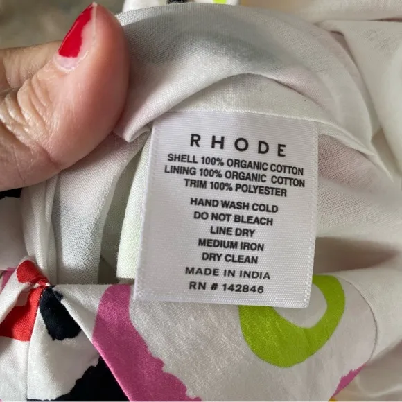 $495 NWT Rhode Tessa Cotton Poplin Dress in Painted Bloom Sz 0