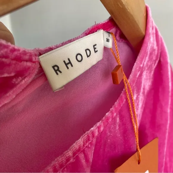 $575 NWT Rhode Pink Ella Velvet Dress in Jaipur Sz Medium