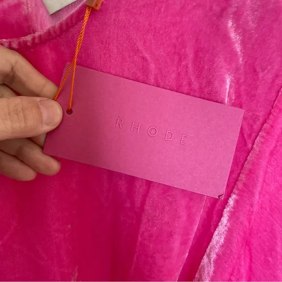 $575 NWT Rhode Pink Ella Velvet Dress in Jaipur Sz Medium