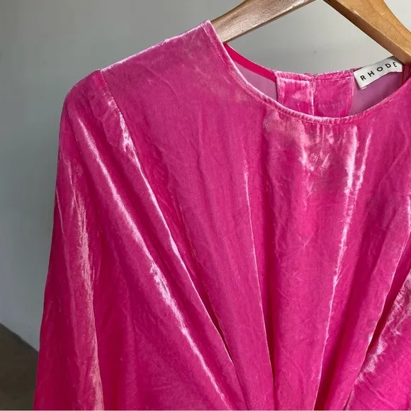 $575 NWT Rhode Pink Ella Velvet Dress in Jaipur Sz Medium