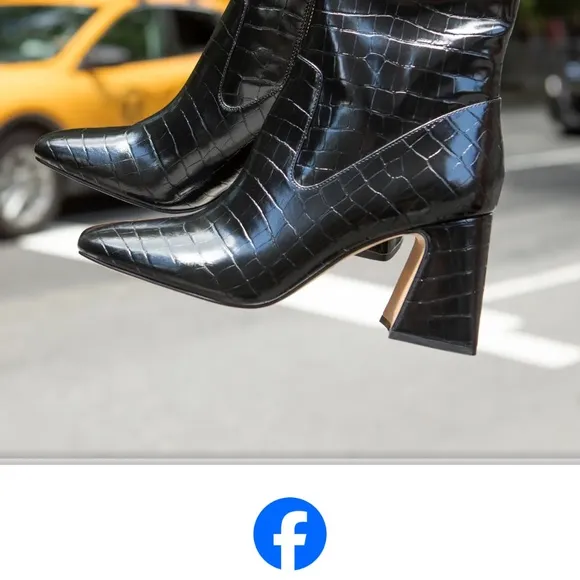 Abercrombie and Fitch crocodile leather black heeled boot