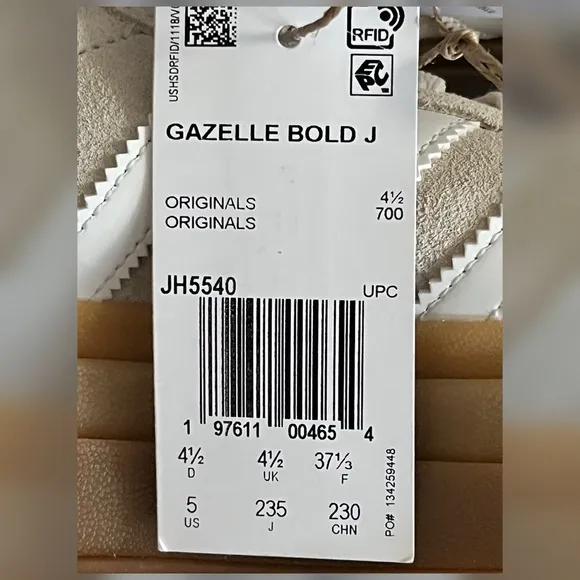 Adidas Big Kids Gazelle Bold J Shoes Big Girl Size 5