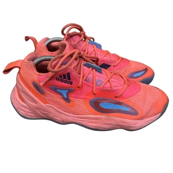 adidas‎ Exhibit A Acid Red Men's Size 9 Athletic Basketball Sneakers Shoes