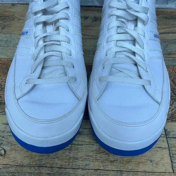 Adidas Ilie Nastase White Blue Tennis Shoes 2007 671886‎ Mens Size 14 Rare