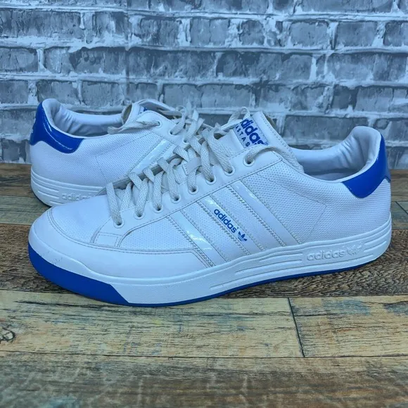 Adidas Ilie Nastase White Blue Tennis Shoes 2007 671886‎ Mens Size 14 Rare