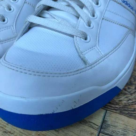 Adidas Ilie Nastase White Blue Tennis Shoes 2007 671886‎ Mens Size 14 Rare