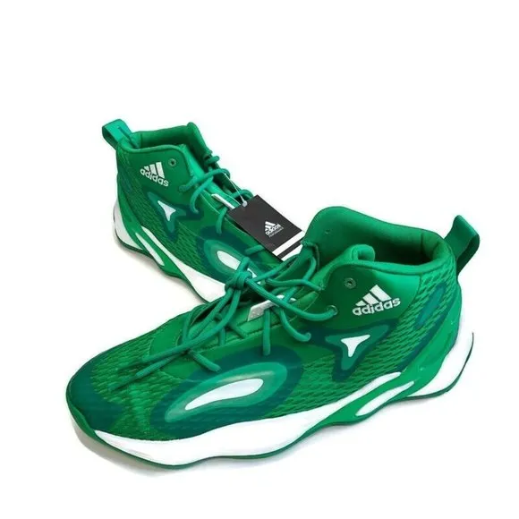 Adidas Mens Sz 13 SM Exhibit A Mid Basketball Shoes GW7937 Boston Celtics Green